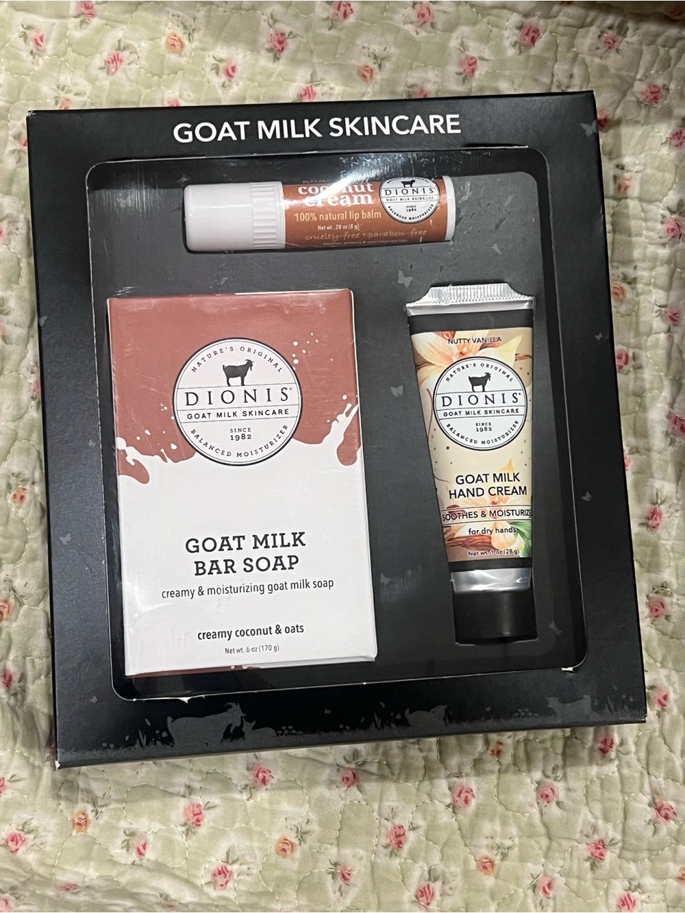 Dionis Goat Milk Skincare Set - Pink/Tan Hydrating Hand & Body Trio